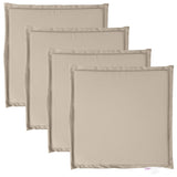 Coussins de siège de jardin lot de 4 taupe 45x45x2 cm carré