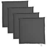 Garden seat cushions set of 4 anthracite 45x45x2cm square