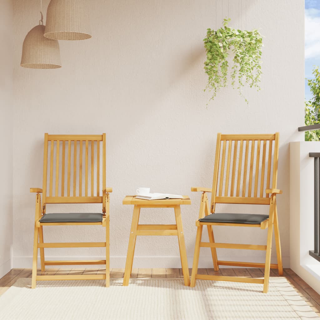 Garden seat cushions set of 4 anthracite 45x45x2cm square