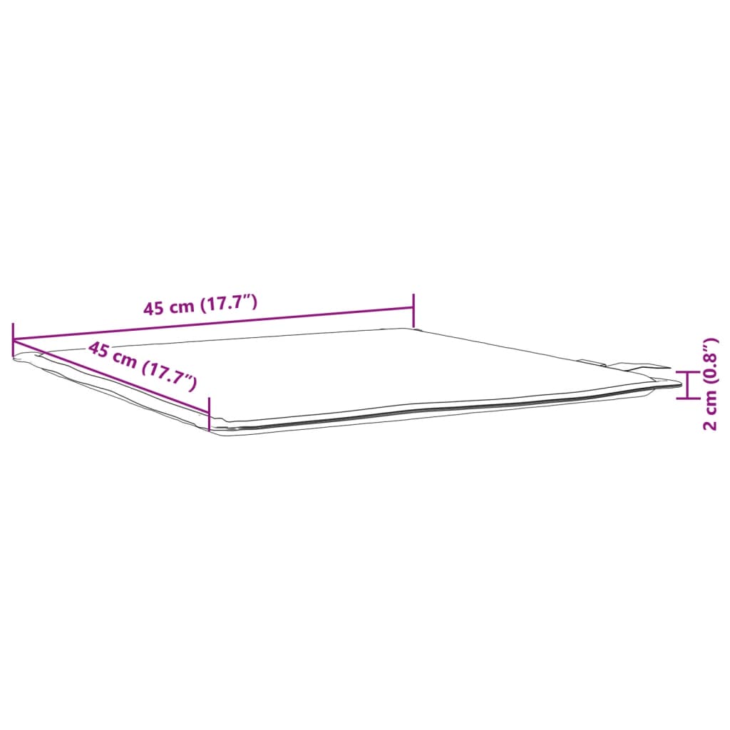 Gartensitzkissen 6er Set Anthrazit 45x45x2cm quadratisch