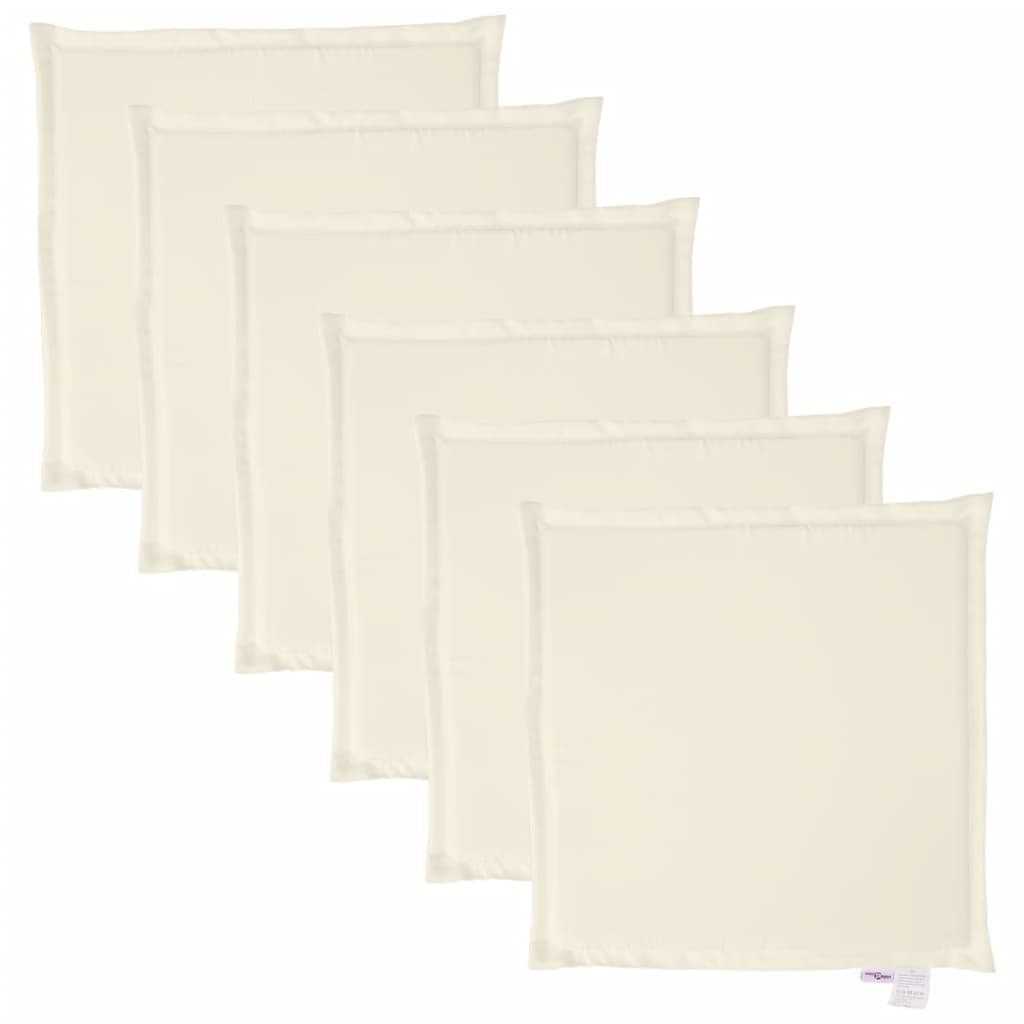 Coussins de siège de jardin lot de 6 crème 45x45x2 cm carré