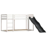 Bunk bed without mattress with slide white black 80x200 cm