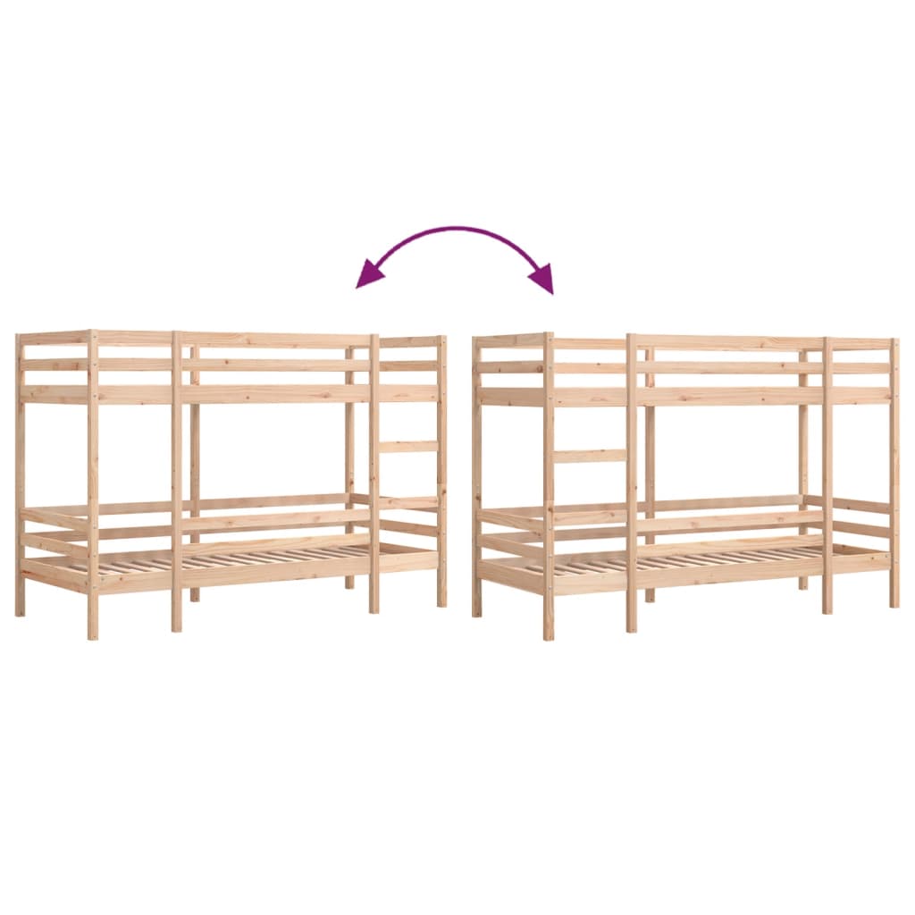 Lit superposé sans matelas 80x200 cm bois de pin massif