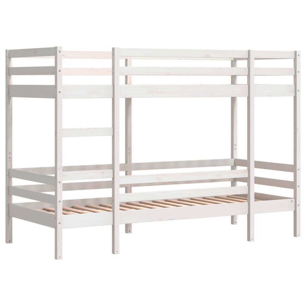 Lit superposé sans matelas blanc 80x200 cm bois de pin massif