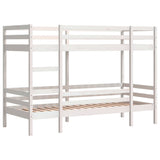 Lit superposé sans matelas blanc 80x200 cm bois de pin massif