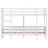 Lit superposé sans matelas blanc 80x200 cm bois de pin massif