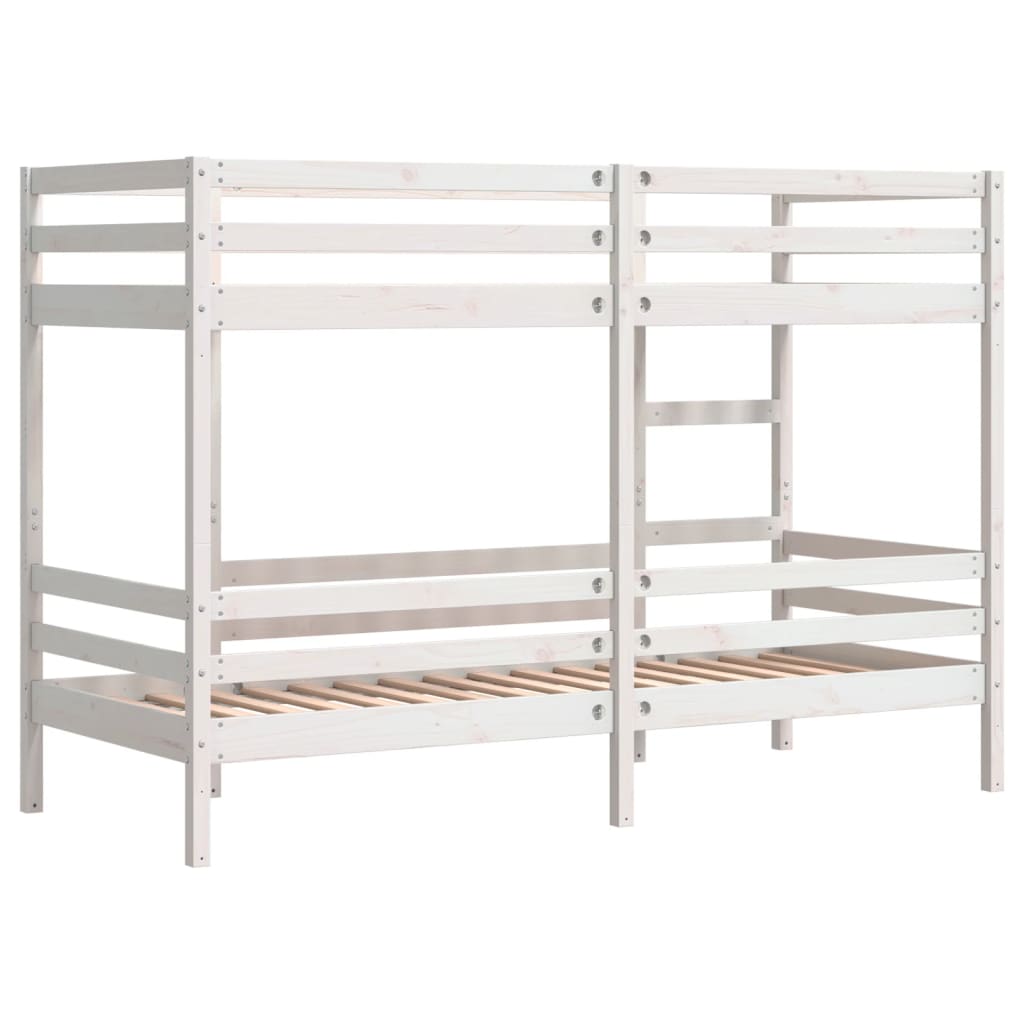 Lit superposé sans matelas blanc 80x200 cm bois de pin massif