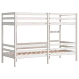 Lit superposé sans matelas blanc 80x200 cm bois de pin massif