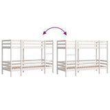 Lit superposé sans matelas blanc 80x200 cm bois de pin massif