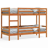 Lit superposé sans matelas cire marron 80x200 cm pin massif