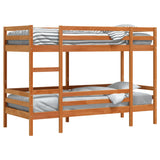 Lit superposé sans matelas cire marron 80x200 cm pin massif