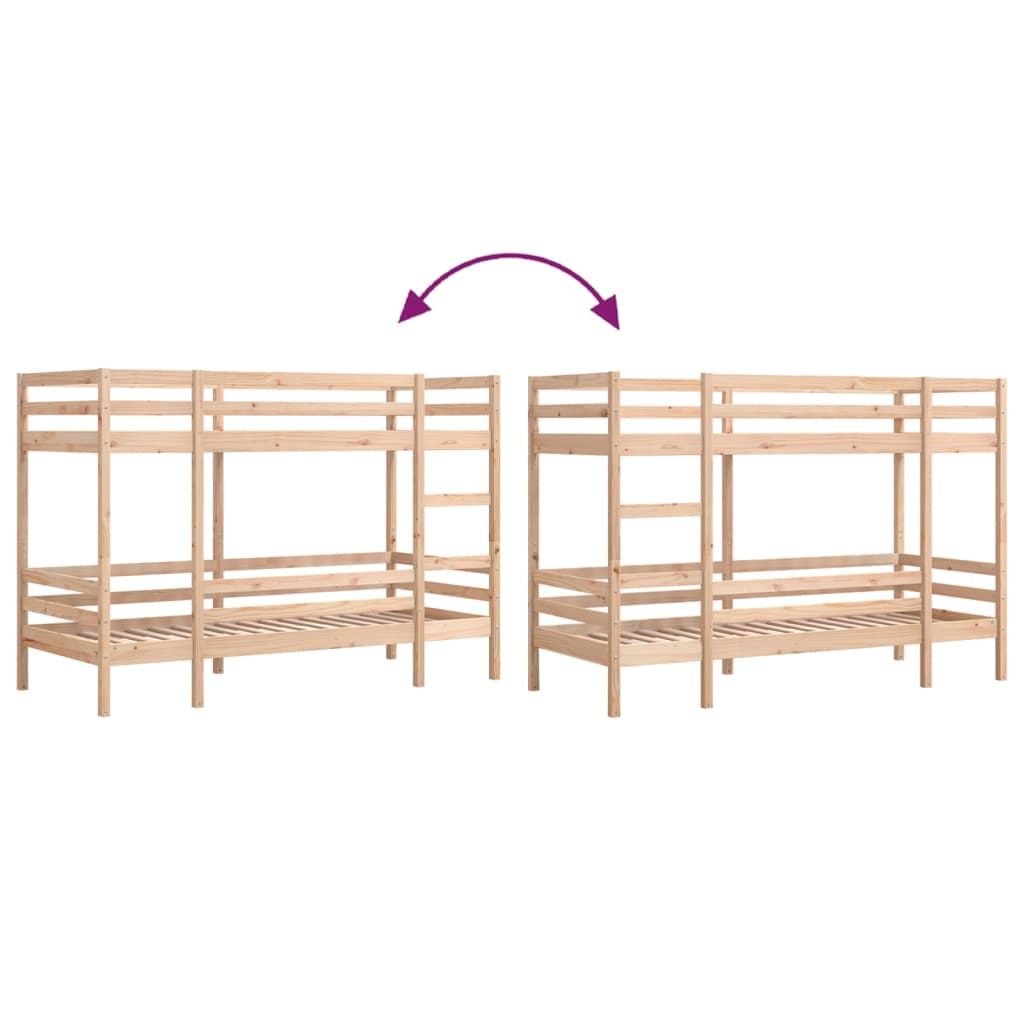 Lit superposé sans matelas 90x200 cm bois de pin massif