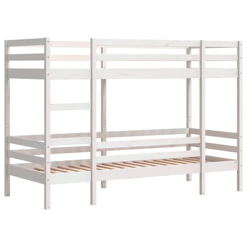 Lit superposé sans matelas blanc 90x190 cm bois de pin massif