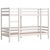 Lit superposé sans matelas blanc 90x190 cm bois de pin massif