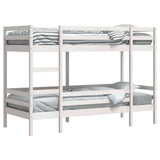 Lit superposé sans matelas blanc 90x190 cm bois de pin massif