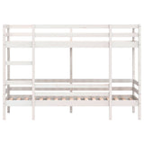 Lit superposé sans matelas blanc 90x190 cm bois de pin massif