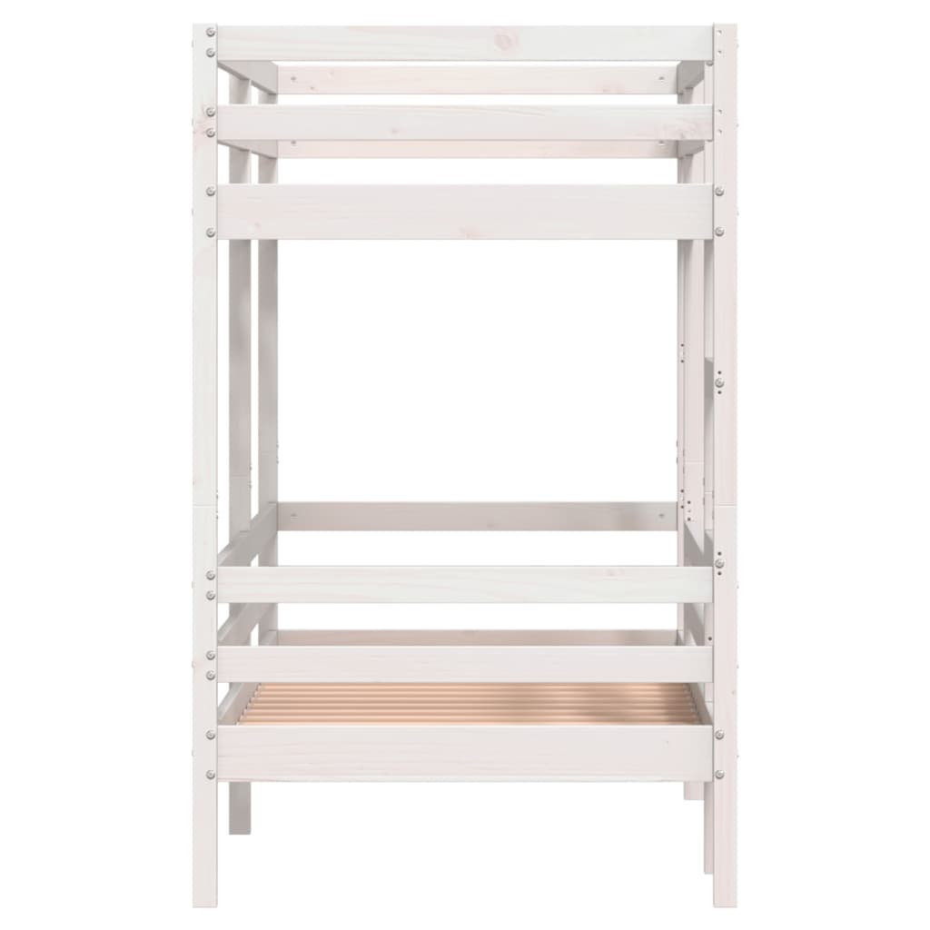 Lit superposé sans matelas blanc 90x190 cm bois de pin massif