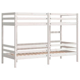 Lit superposé sans matelas blanc 90x190 cm bois de pin massif