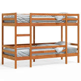 Lit superposé sans matelas cire marron 90x190 cm pin massif