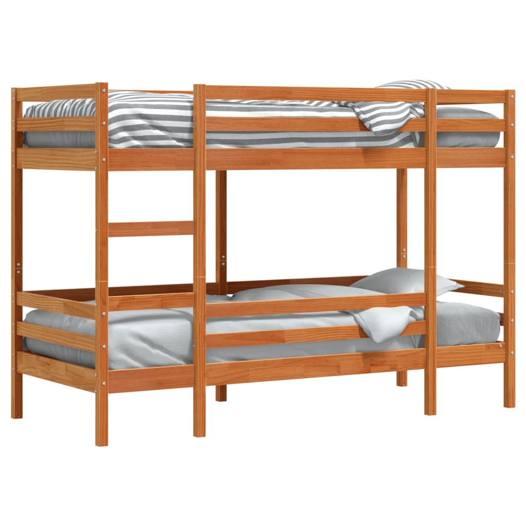 Lit superposé sans matelas cire marron 90x190 cm pin massif