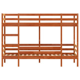 Lit superposé sans matelas cire marron 90x190 cm pin massif