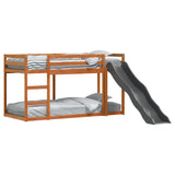 Lit superposé avec toboggan et échelle sans matelas 90x200 cm