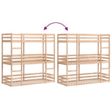 Lit superposé triple sans matelas 80x200 cm bois de pin massif