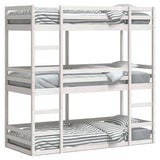 Lit superposé triple sans matelas 80x200 cm bois de pin massif