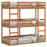 Lit superposé triple sans matelas 80x200 cm bois de pin massif