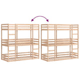 Lit superposé triple sans matelas 90x200 cm bois de pin massif