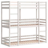 Lit superposé triple sans matelas 90x190 cm bois de pin massif