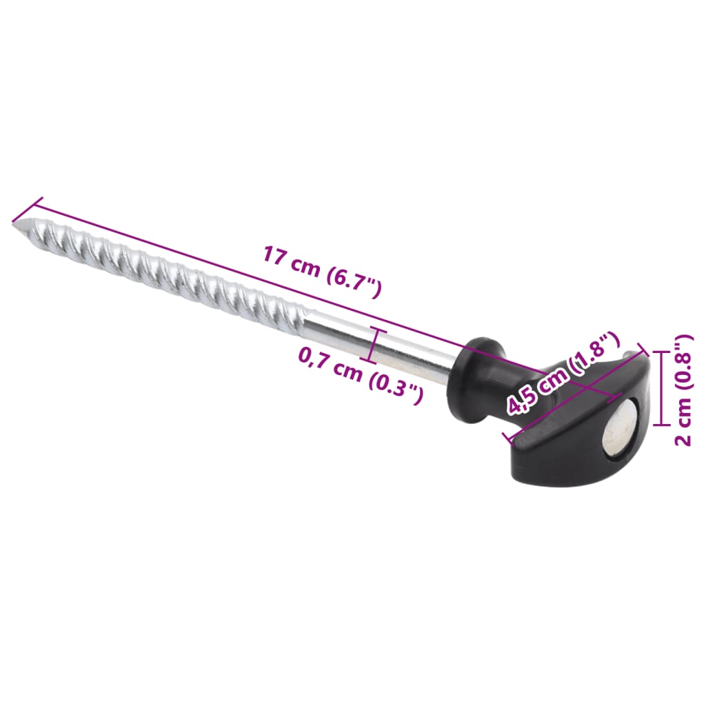 Zeltheringe 12 Stück 17 cm Ø7 mm verzinkter Stahl