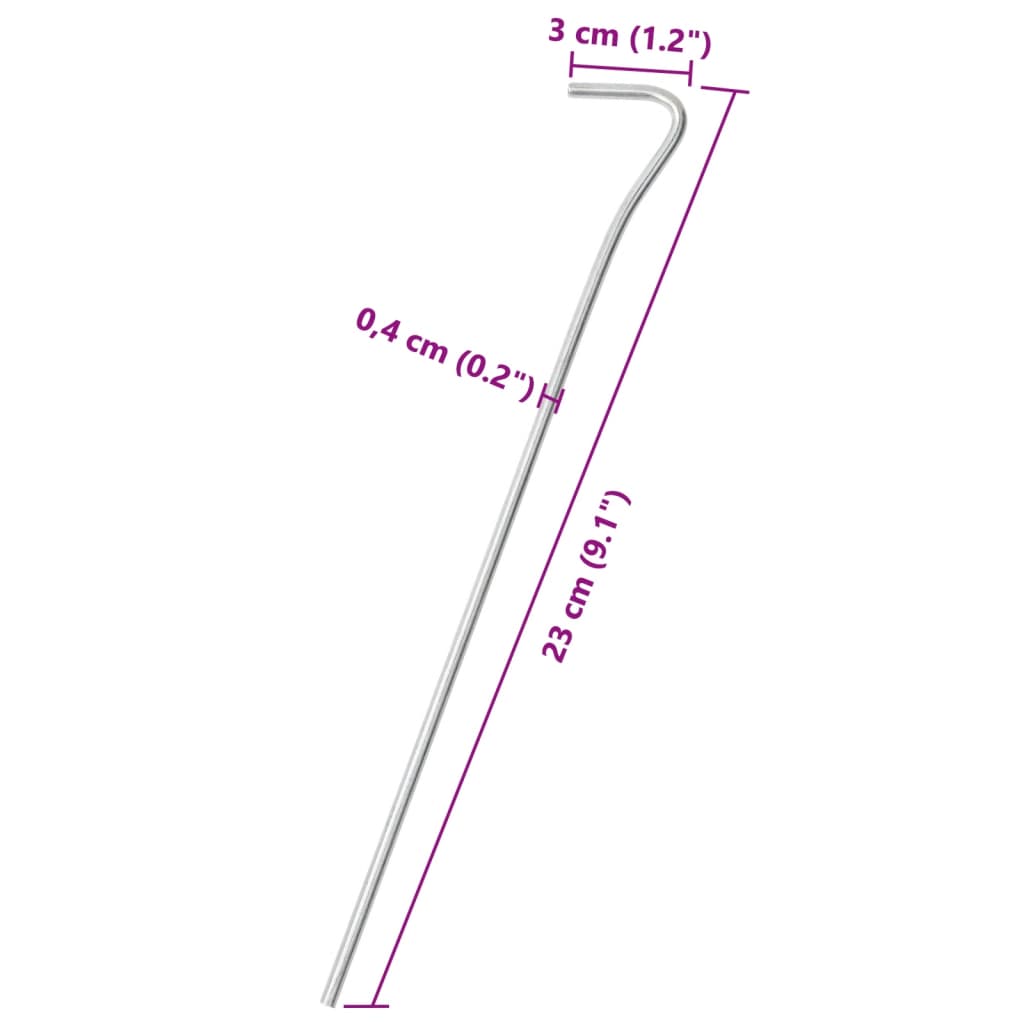 Zeltheringe 50 Stück 23 cm Ø4 mm verzinkter Stahl