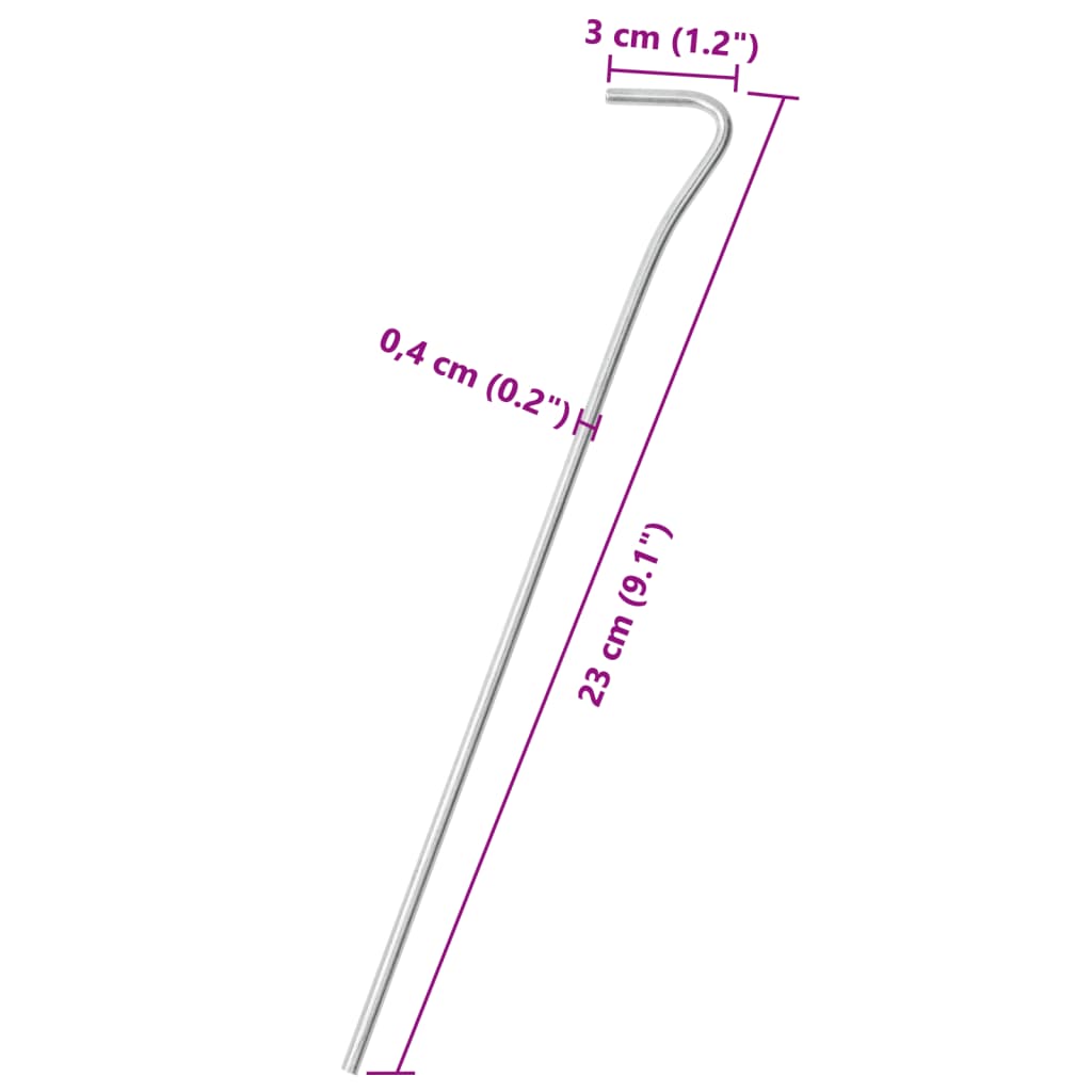 Zeltheringe 25 Stück 23 cm Ø4 mm verzinkter Stahl