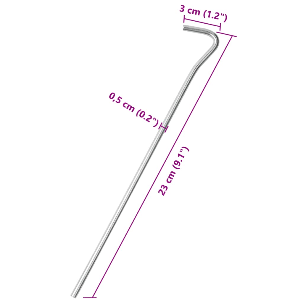 Zeltheringe 25 Stück 23 cm Ø5 mm verzinkter Stahl