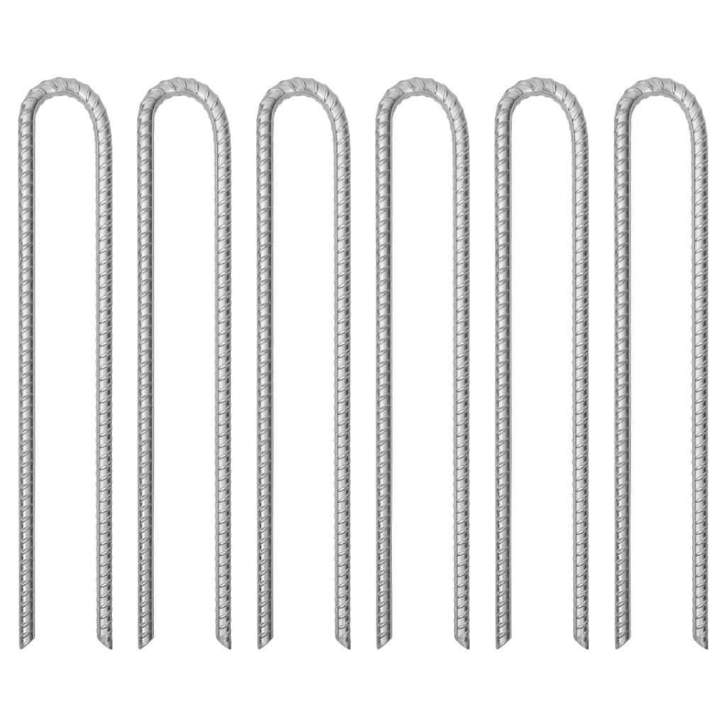 Zeltheringe 6 Stück U-Form 41,5 cm Ø12 mm verzinkter Stahl