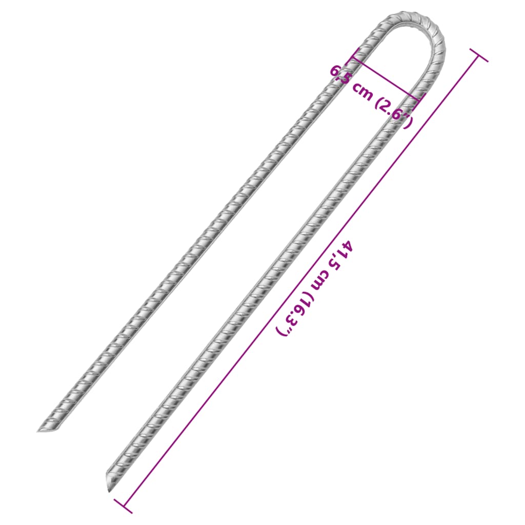 Zeltheringe 12 Stück U-Form 41,5 cm Ø12 mm verzinkter Stahl