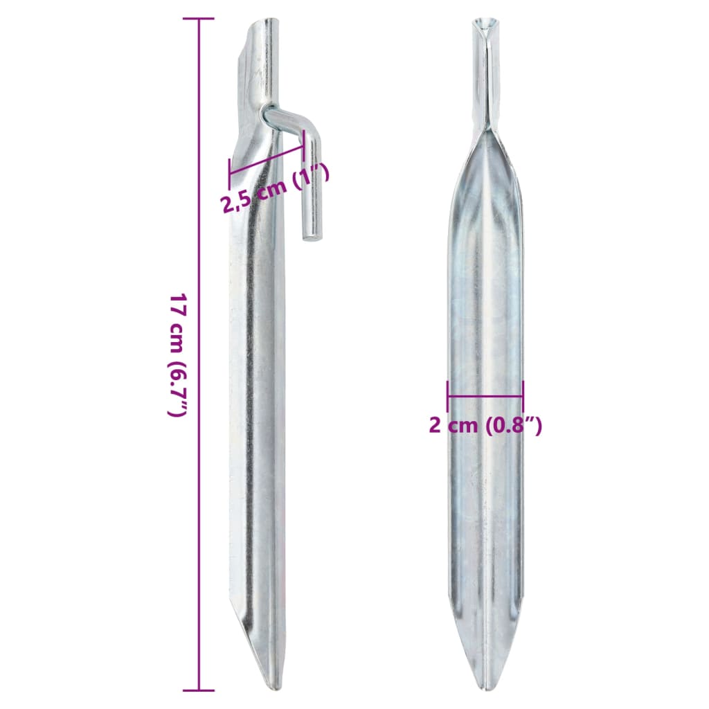 Zeltheringe 24 Stück, V-förmig, 17 cm, Ø 20 mm, verzinkter Stahl