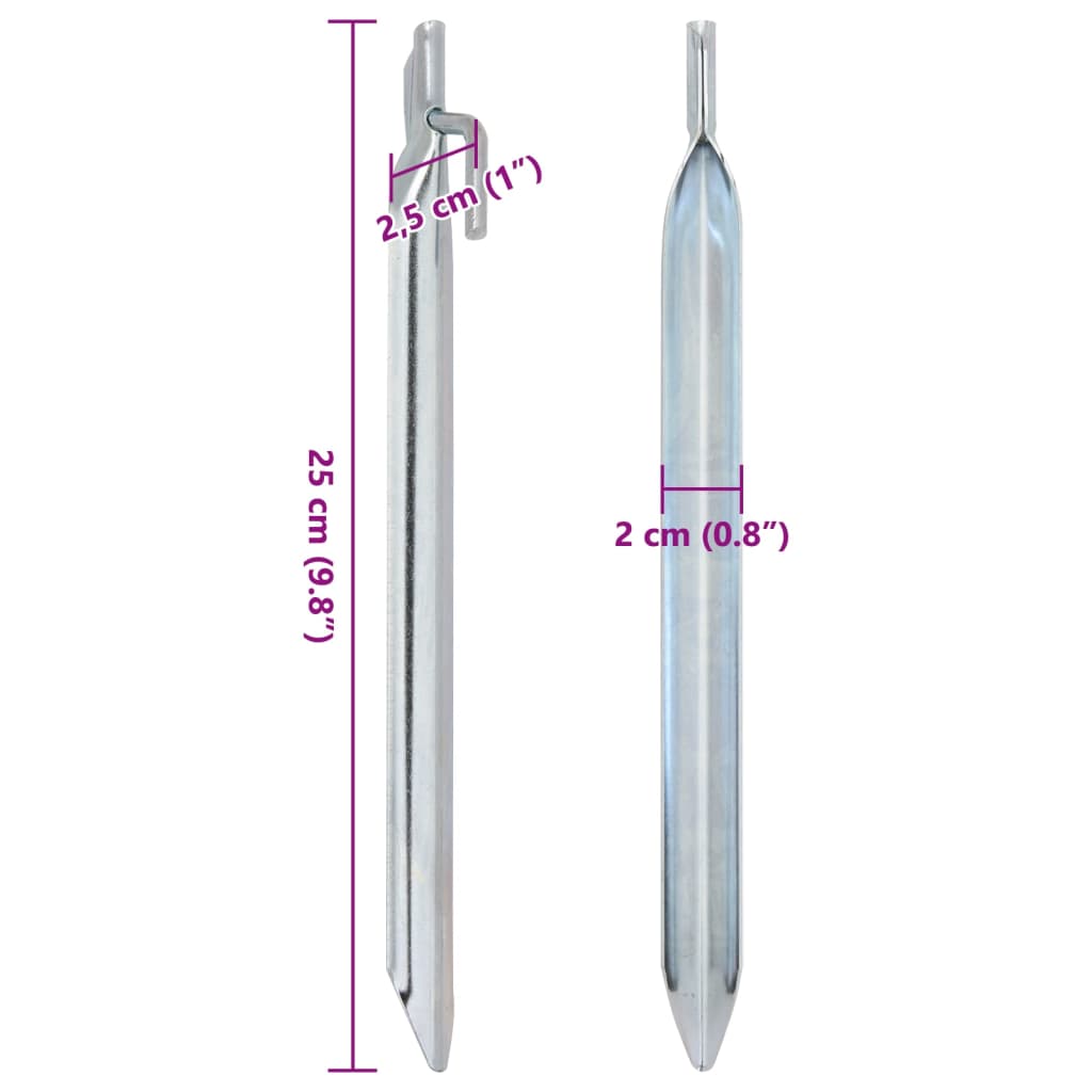 Zeltheringe 24 Stück, V-förmig, 25 cm, Ø 20 mm, verzinkter Stahl