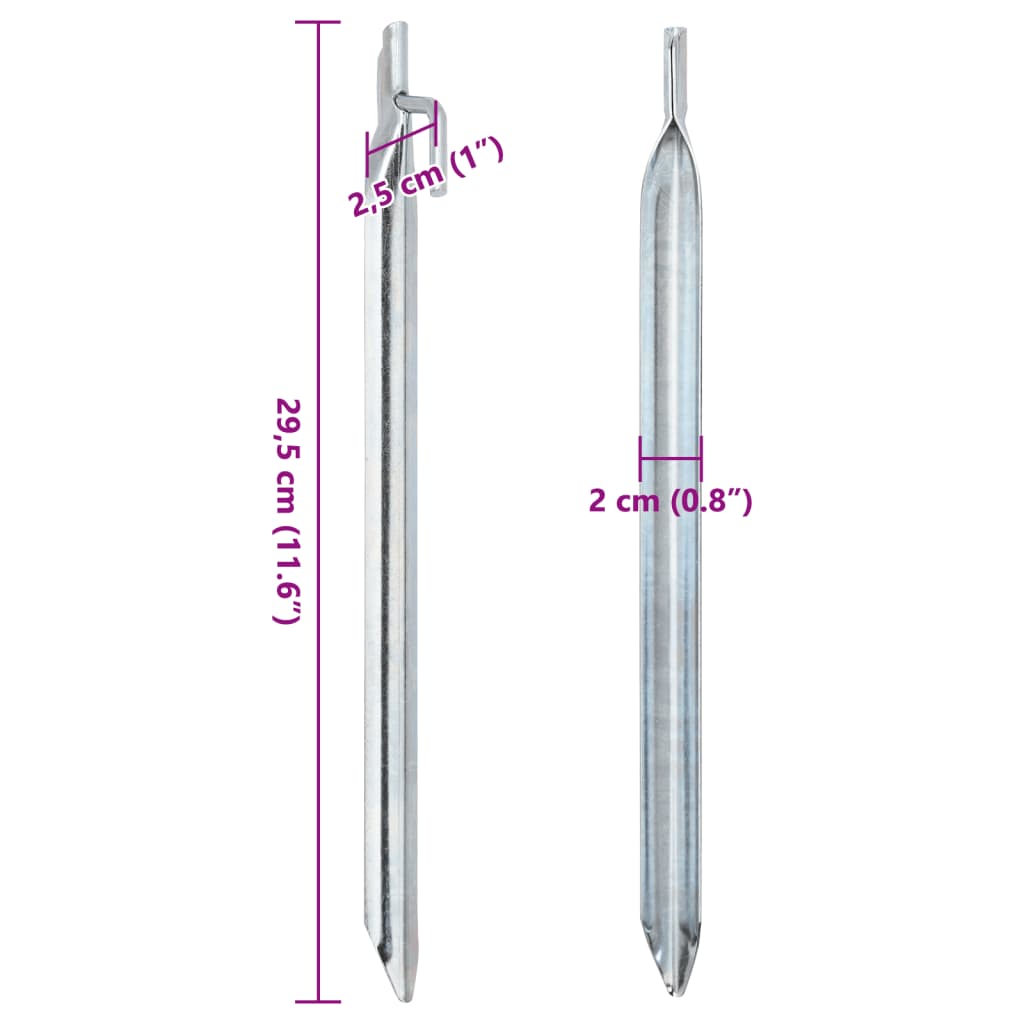 Zeltheringe 24 Stück V-Form 29,5 cm Ø20 mm verzinkter Stahl