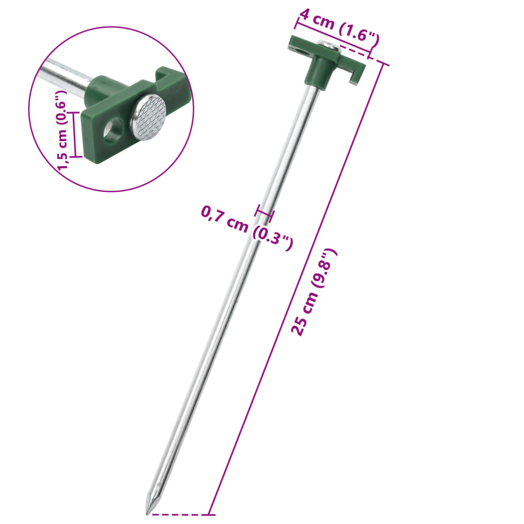 Zeltheringe 12 Stück 25 cm 7 mm verzinkter Stahl und PP