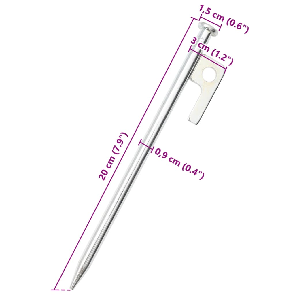 Zeltheringe 24 Stück 20 cm 9 mm verzinkter Stahl