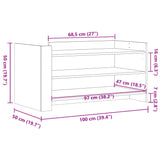 Schwarzer Couchtisch 100x50x50 cm aus Holzwerkstoff