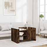 Table basse chêne fumé 80x50x50 cm bois d'ingénierie