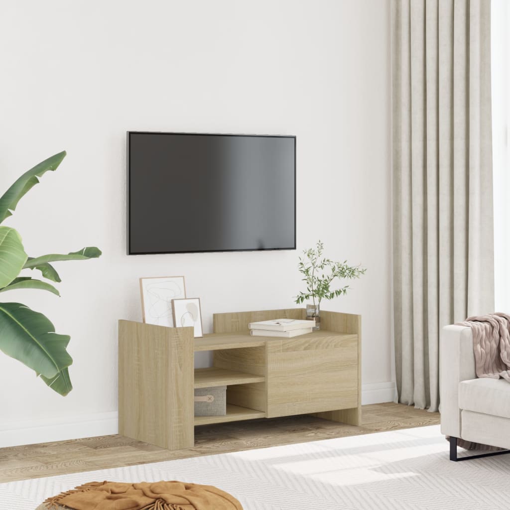 Meuble TV chêne sonoma 80x35x40 cm bois d'ingénierie