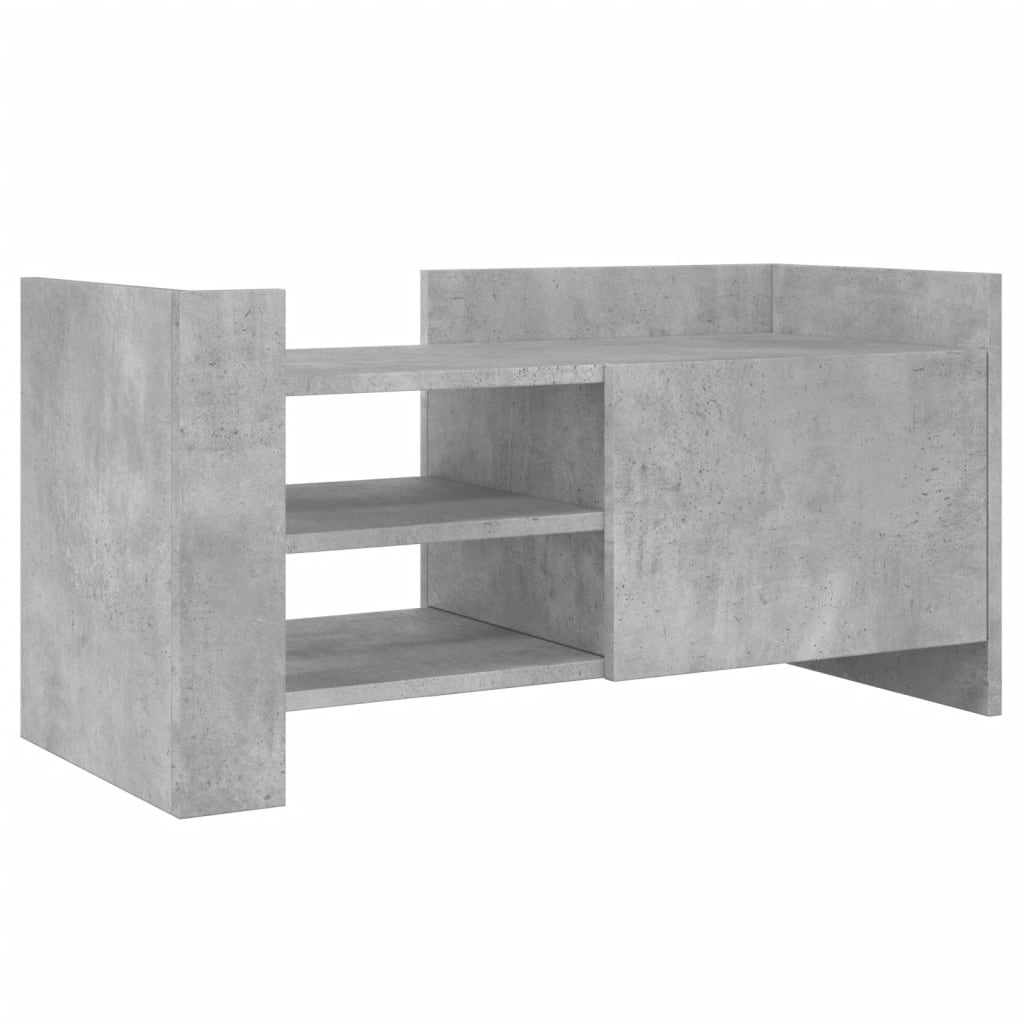 Meuble TV gris béton 80x35x40 cm bois d'ingénierie