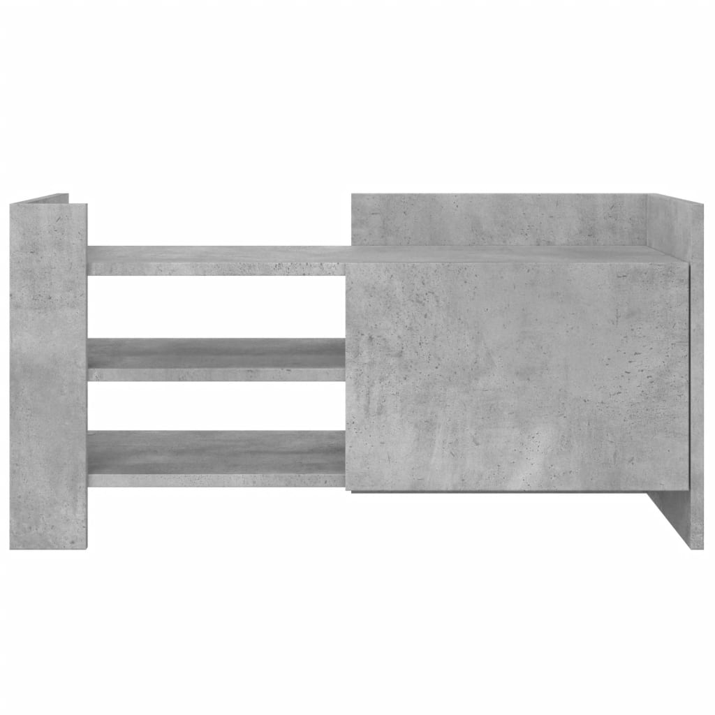 Meuble TV gris béton 80x35x40 cm bois d'ingénierie