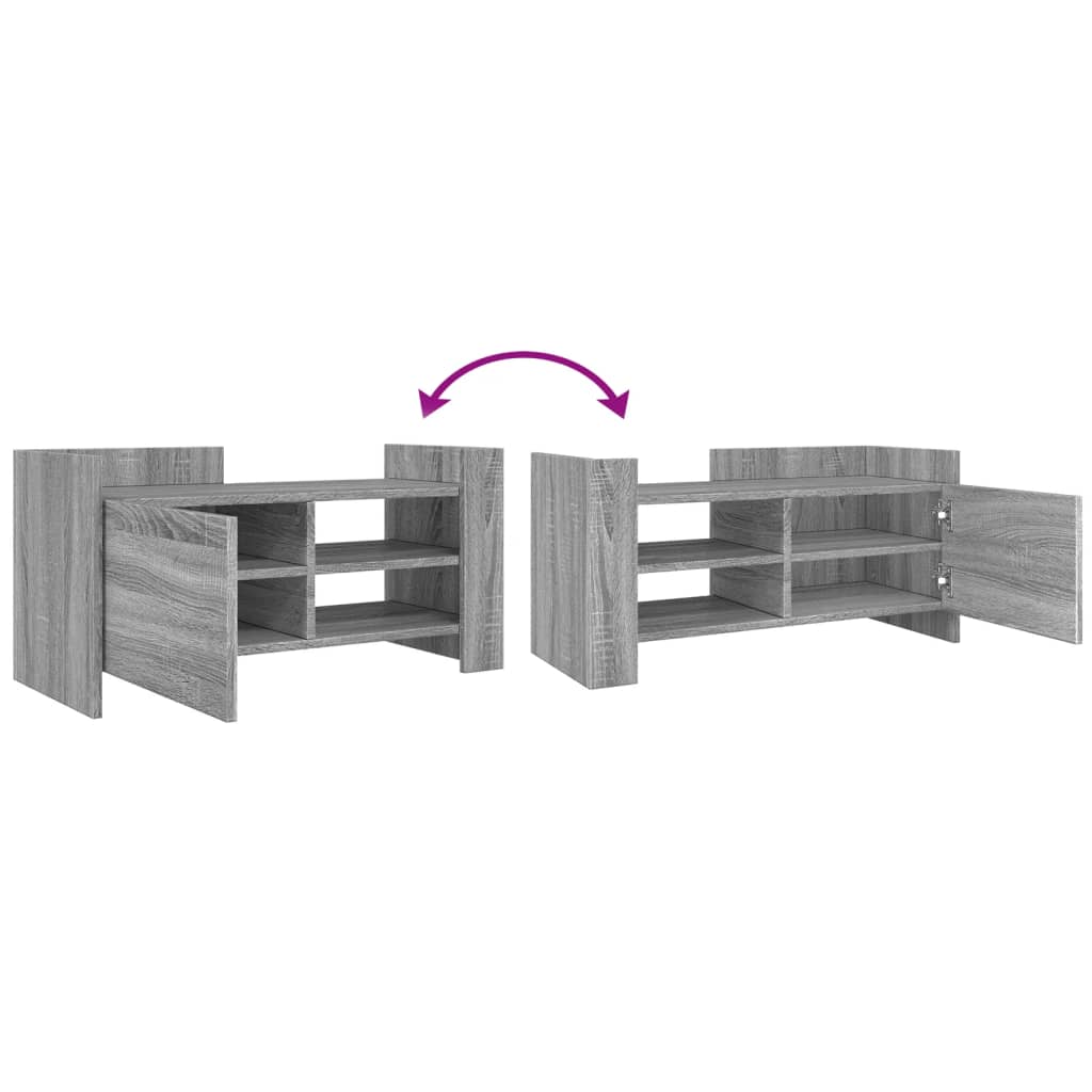 Meuble TV sonoma gris 80x35x40 cm bois d'ingénierie