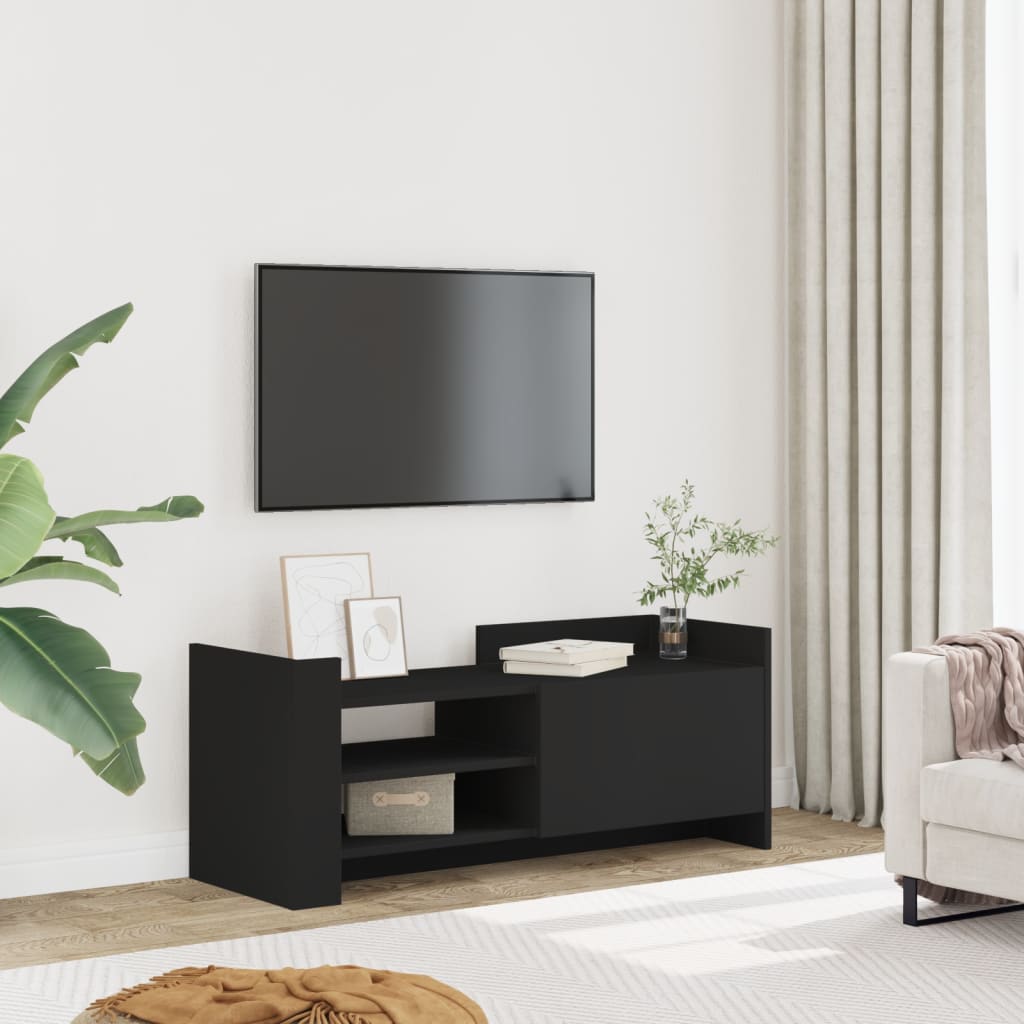 Black TV cabinet 100x35x40 cm Engineered wood