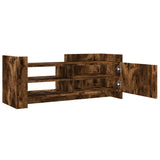 Meuble TV Chêne fumé 100x35x40 cm Bois d'ingénierie